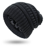 Hats Women's Protective Hairstyles, Warm Woolen Knit Satin Hats - Christina Clovi 