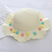 Summer Children'S Bags, Hats, Female Decoration, Small Colored Balls, Sunscreen, Lace, Beach Hats, Breathable Sandals - Christina Clovi 