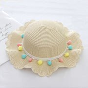 Summer Children'S Bags, Hats, Female Decoration, Small Colored Balls, Sunscreen, Lace, Beach Hats, Breathable Sandals - Christina Clovi 