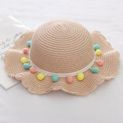 Summer Children'S Bags, Hats, Female Decoration, Small Colored Balls, Sunscreen, Lace, Beach Hats, Breathable Sandals - Christina Clovi 