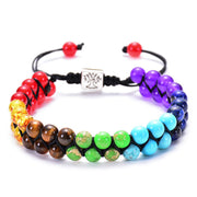 Fashion Jewelry 6mm Colorful Natural Stone Double-layer Bracelet - Christina Clovi 