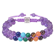 Fashion Jewelry 6mm Colorful Natural Stone Double-layer Bracelet - Christina Clovi 