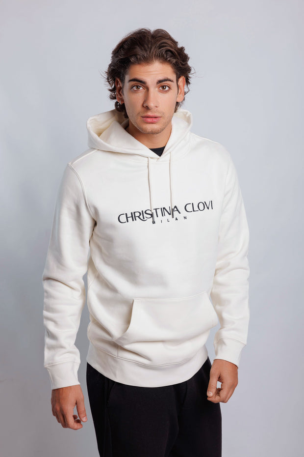 White Christina Clovi Fitted Cut Hooded