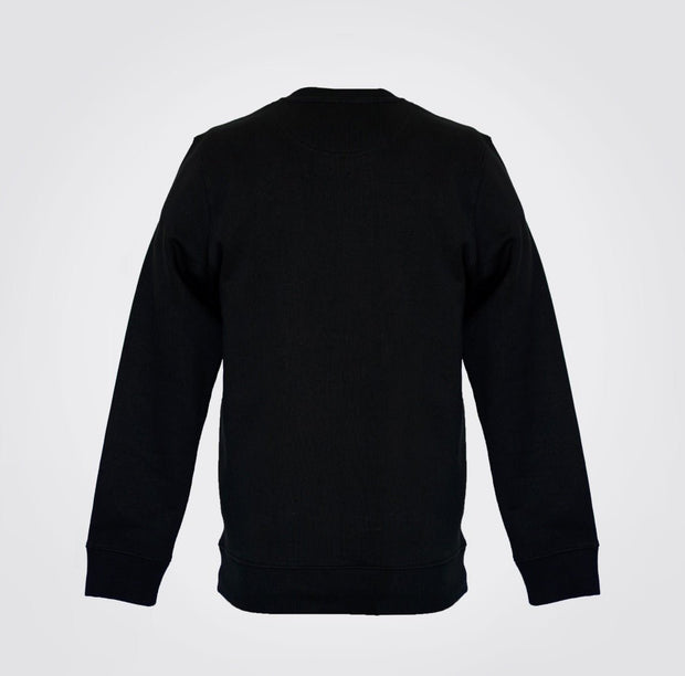 Christina Clovi Gold Embroidery Fitted Cut Sweatshirt in Black Cotton Fleece - Christina Clovi #